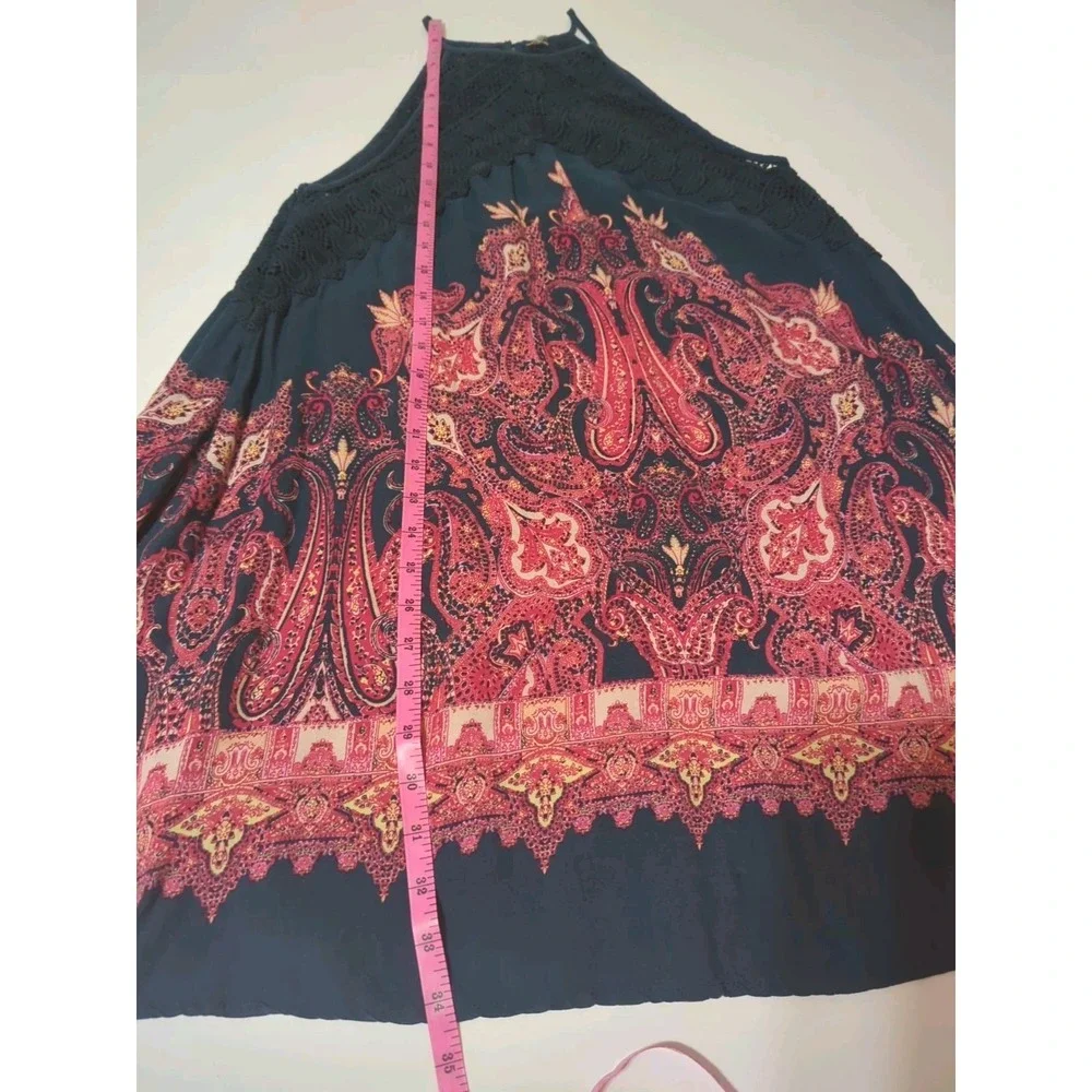Intimately Free People Halter Crochet Tank Top Paisley Womens S Boho Hippie